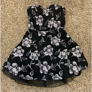 Strapless Floral Babydoll Dress